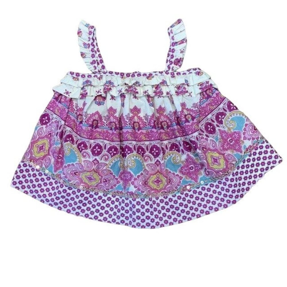 MONSOON Girls Baby Top 3-6 Months Flowing Blouse Boho Hippy Infant Summer NWOT